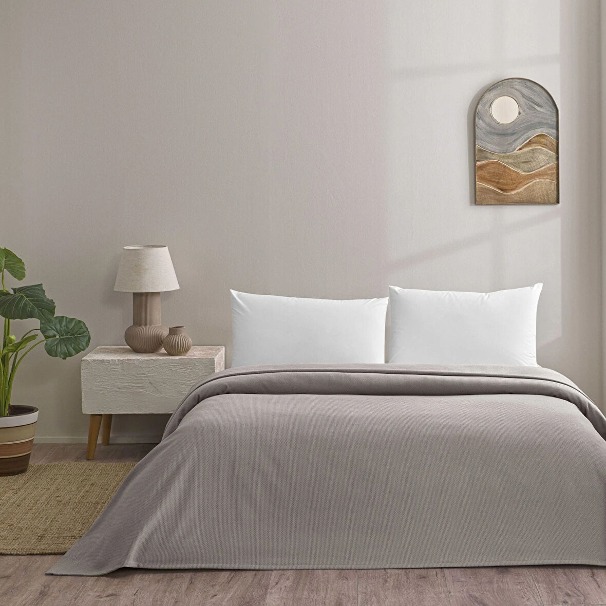 Linens Monty Pamuk Tek Kişilik Pike Vizon