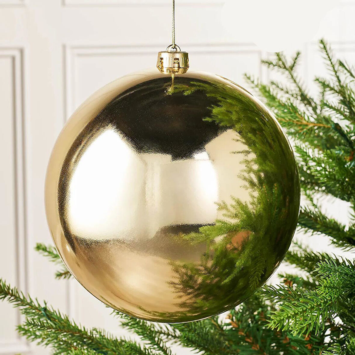 1 Adet 20cm Yılbaşı Topu Altın Renk