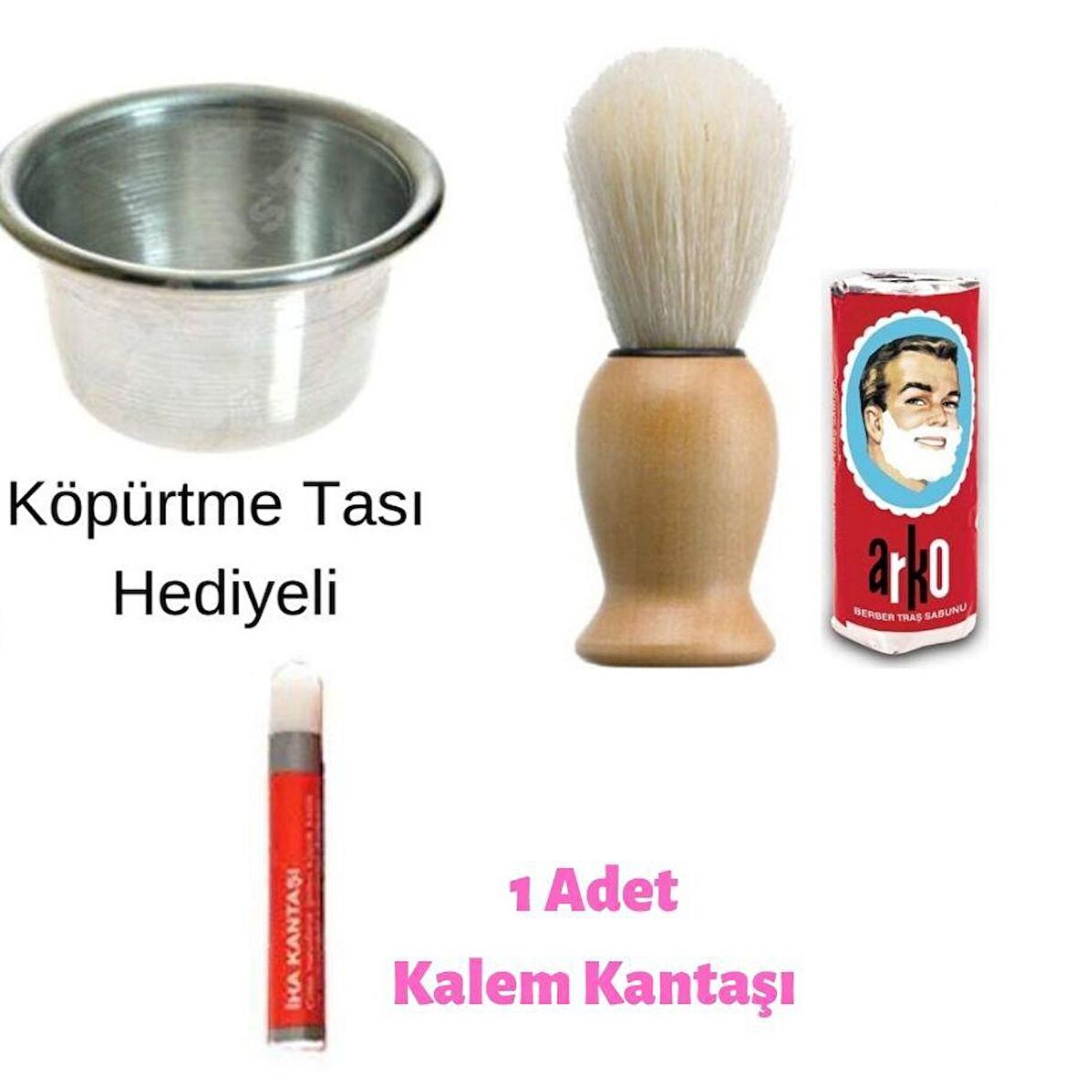 Köpük Tası Hediyeli 4 Parça Sakal Tıraş Seti