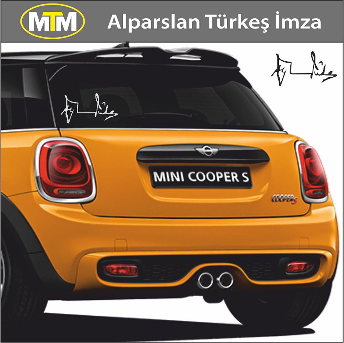 Alparslan Türkeş İmza Oto Sticker 15 CM