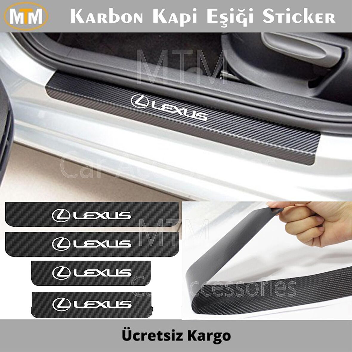 Lexus Karbon Kapı Eşiği Sticker (4 Adet)