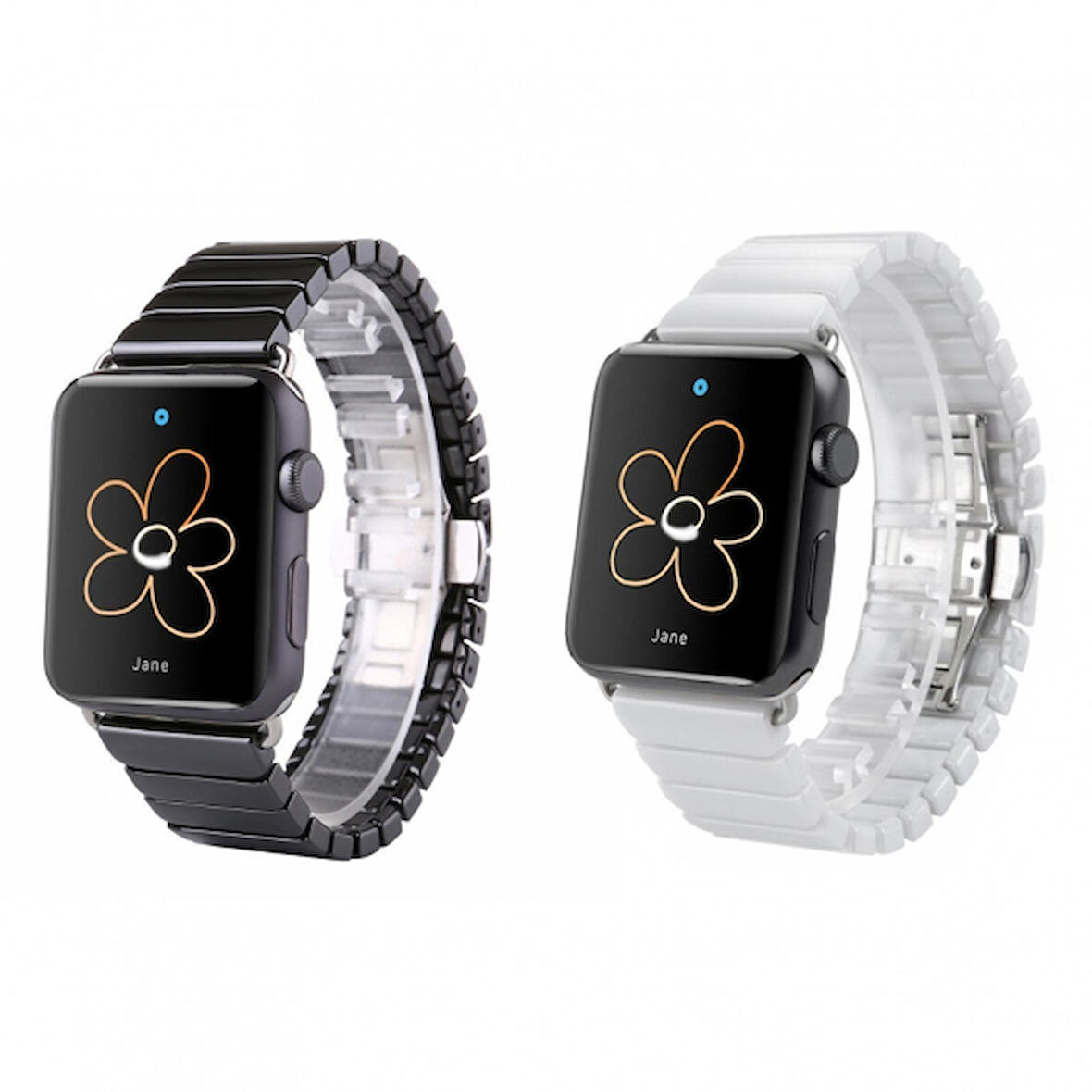 Ally Apple Watch 7-8 41mm 6-5-4 40mm Kayış Kordon Seramik Metal 3-2-1 38mm