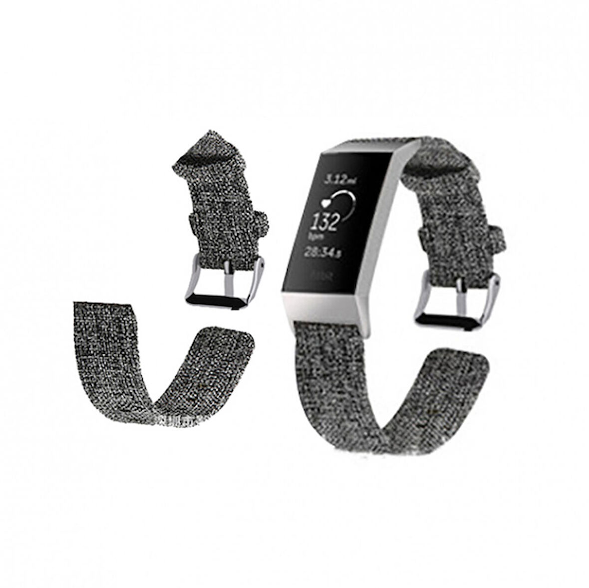 Fitbit Charge 3 Canvas Nylon Kayış Kordon (s Beden)