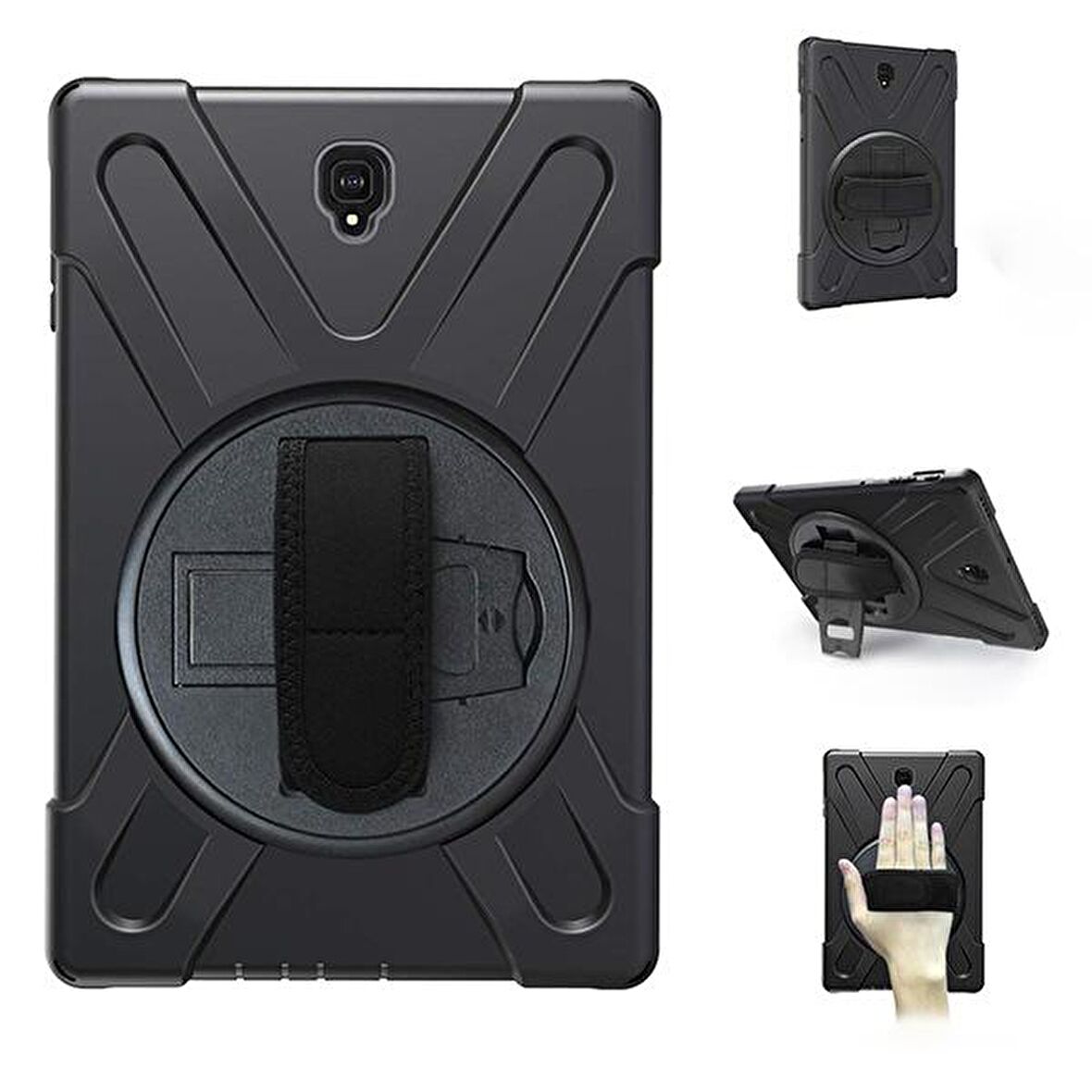 Ally Galaxy Tab S4,10.5,T830,T835,3 Katmanlı Standlı Zırh Kılıf SİYAH