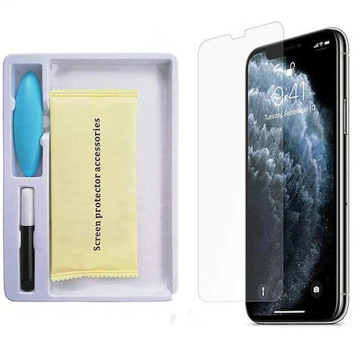 İPhone 11 6.1  Full Liquid+Uv Işık 3D Kırılmaz Cam Ekran Koruyucu İPhone XR