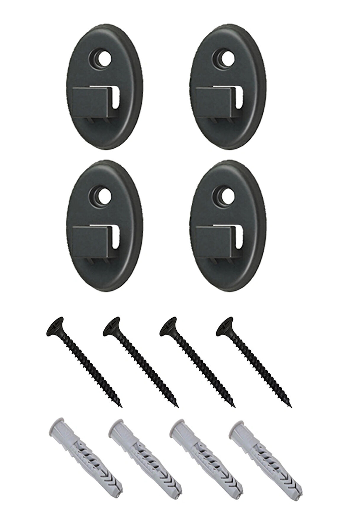 4 Adet Metal Raflar İçin Vidalama Aparatı + Vida + Dübel Seti