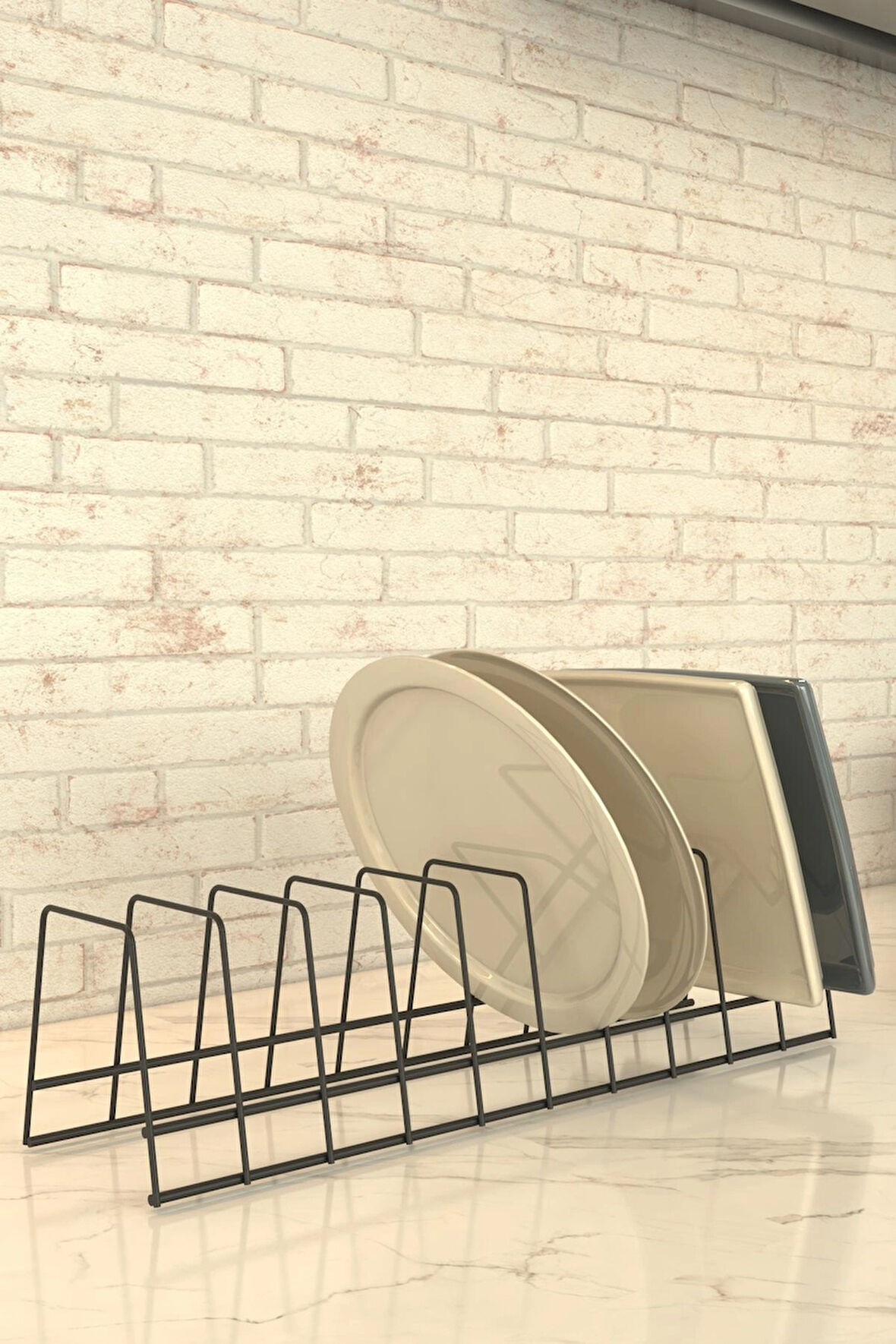 Bulaşıklık Tabak Bardak Rafı Dolap İçi Tabak Düzenleyici Tabaklık Bardaklık Tencere Kapağı