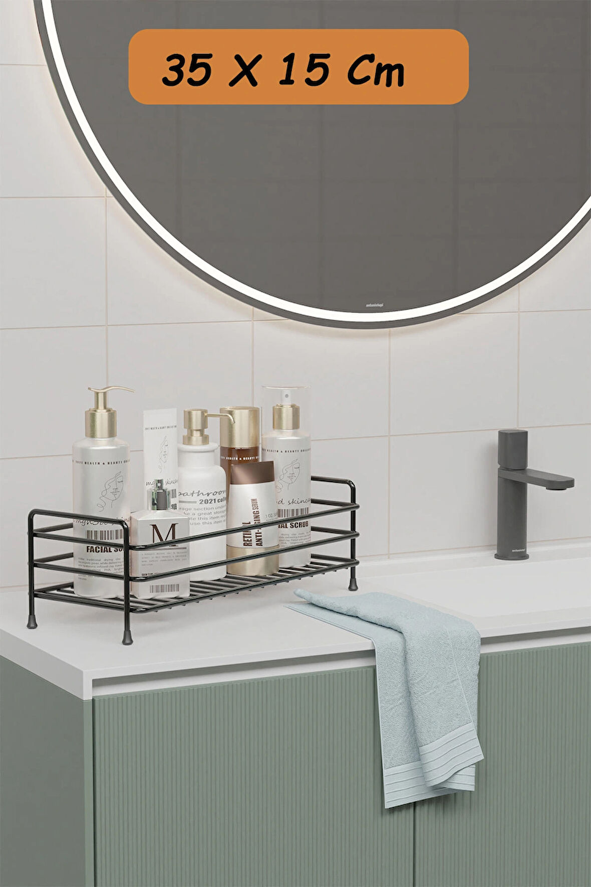 Paslanmaz Metal Çok Amaçlı Banyo, Mutfak Rafı Kozmetik , Takı Düzenleyici Organizeri