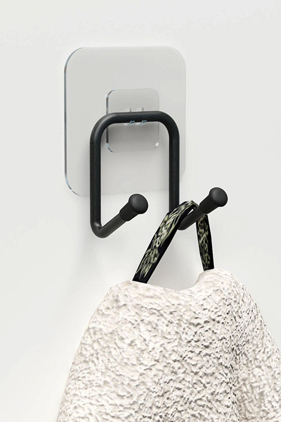 Yapışkanlı 2 Adet Çift Kancalı Banyo Mutfak Askısı Metal Askılık Duvar Askı Organizer