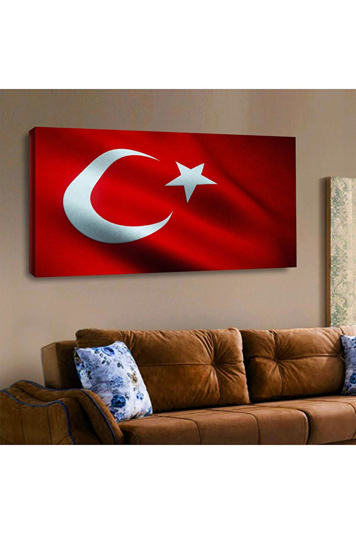 Zevahir 120x60 Kanvas Dalgalanan Türk Bayrağı Tablosu