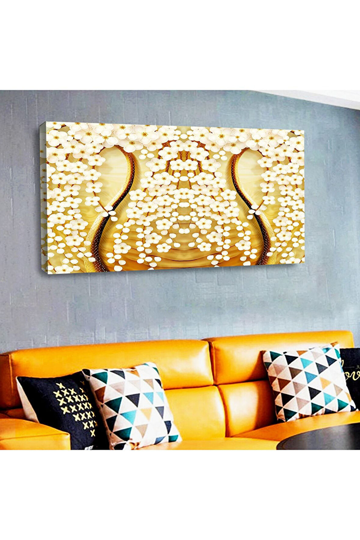 Zevahir 120x60 Kanvas Modern Çiçek Tablosu