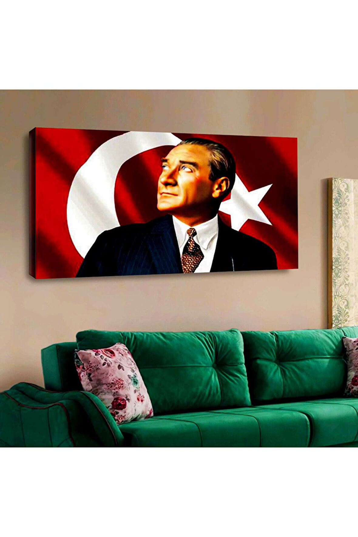 Zevahir 120x60 Kanvas Atatürk Ve Türk Barağı Tablosu