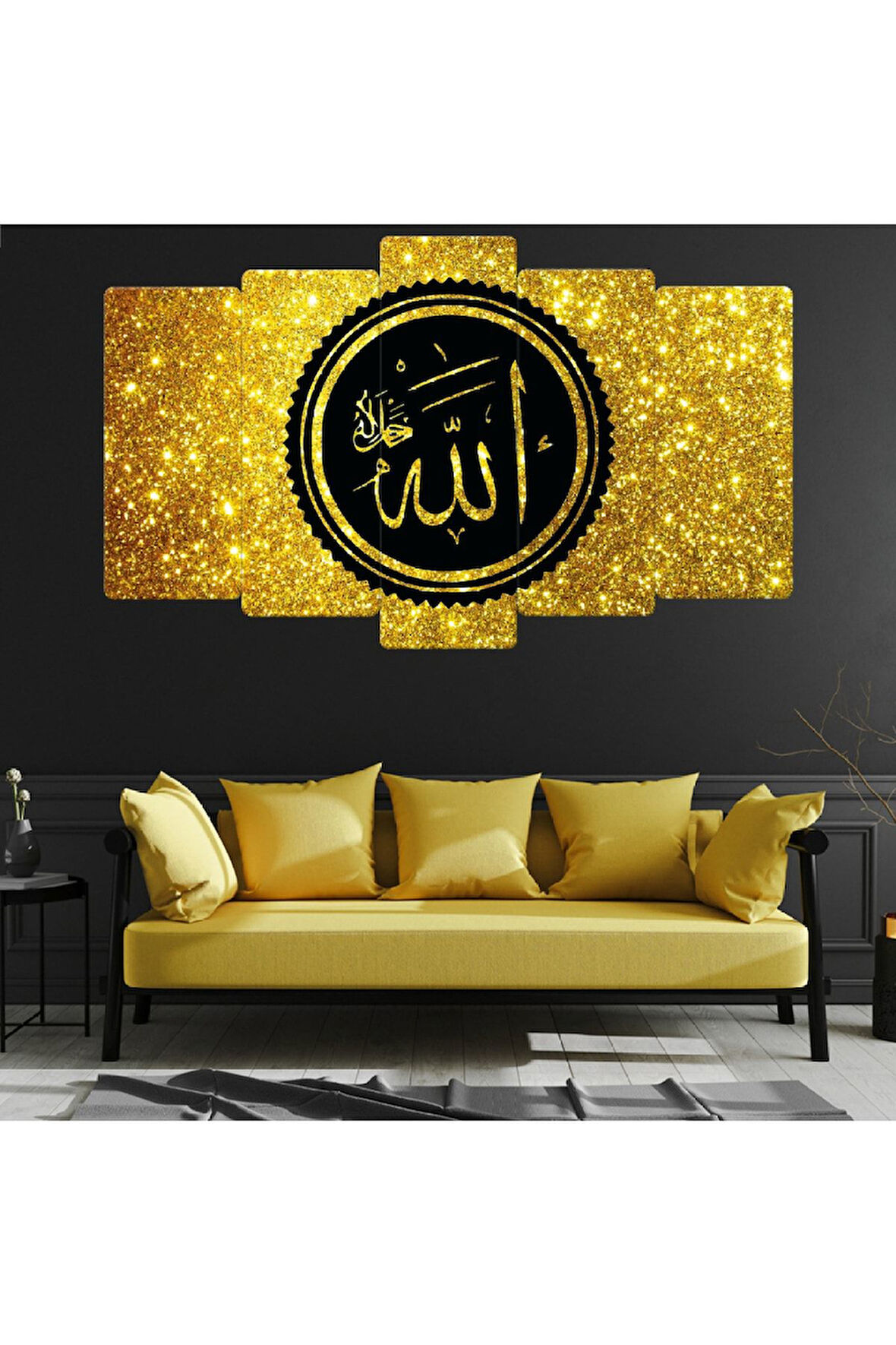 Zevahir 5 Parça Mdf Allah Lafzı Tablo