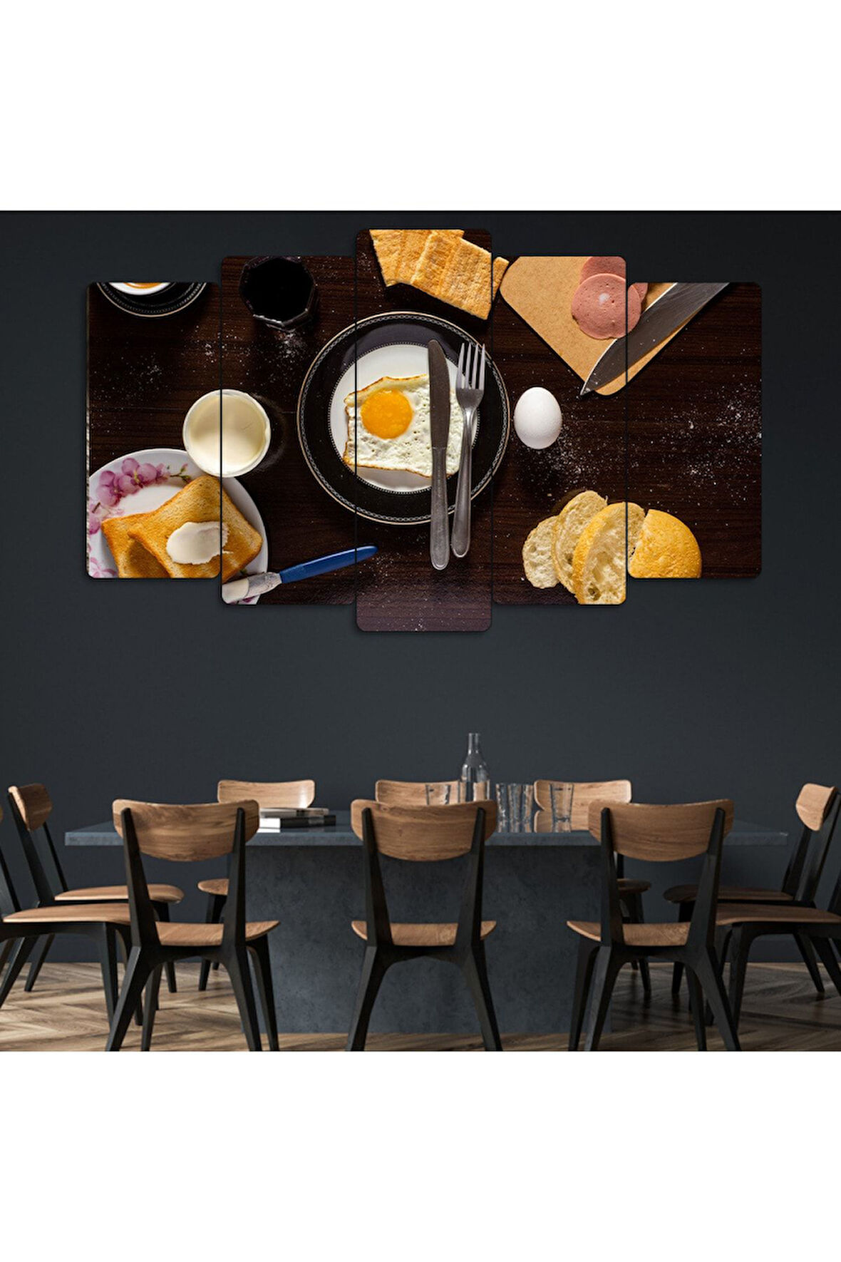 Zevahir 5 Parça Mdf Kahvaltı Tablosu