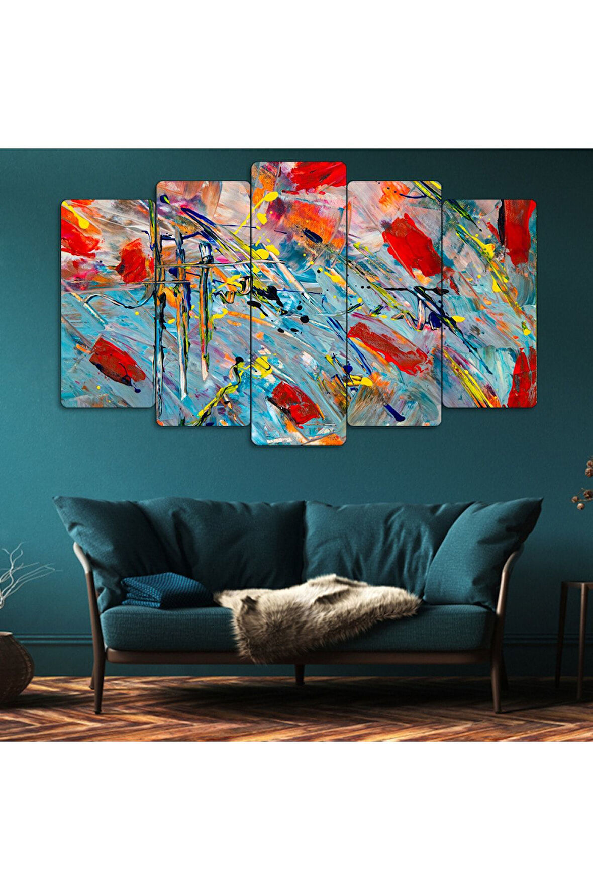 5 Parça Mdf Yağlıboya Görünümlü Modern Tablo
