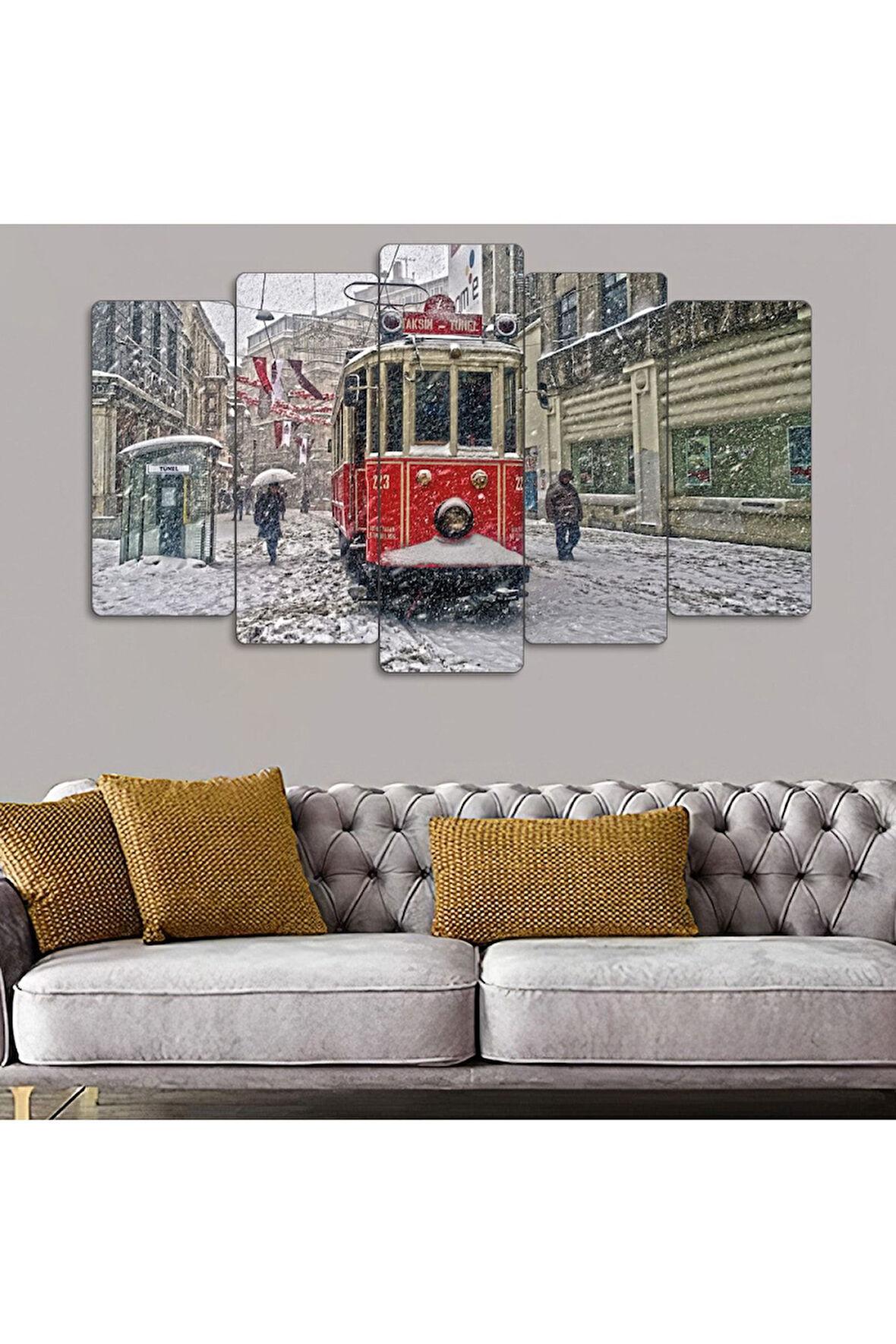 5 Parça Mdf Tramvay Tablosu