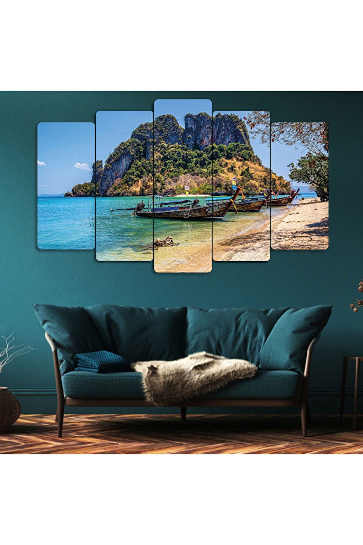 5 Parça Mdf Plaj Kenarı Tablo