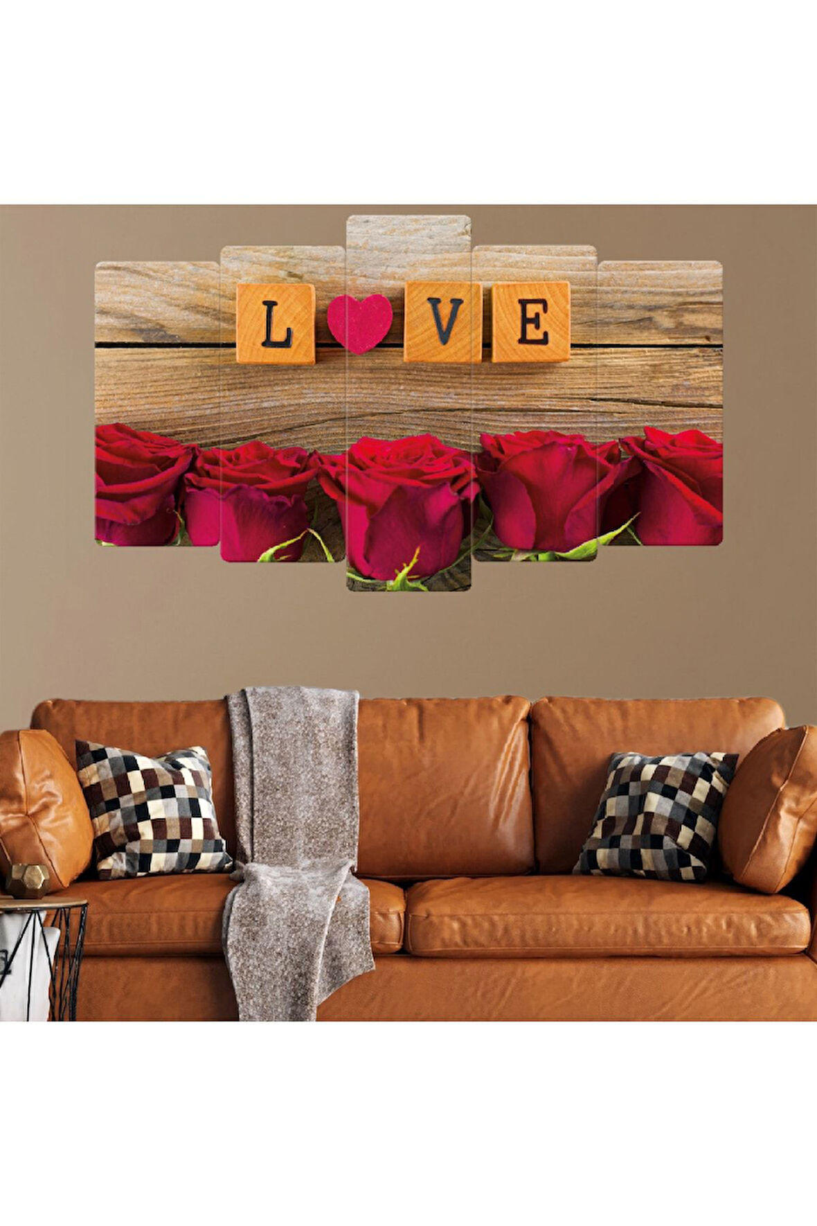 5 Parça Mdf Love Aşk Tablosu