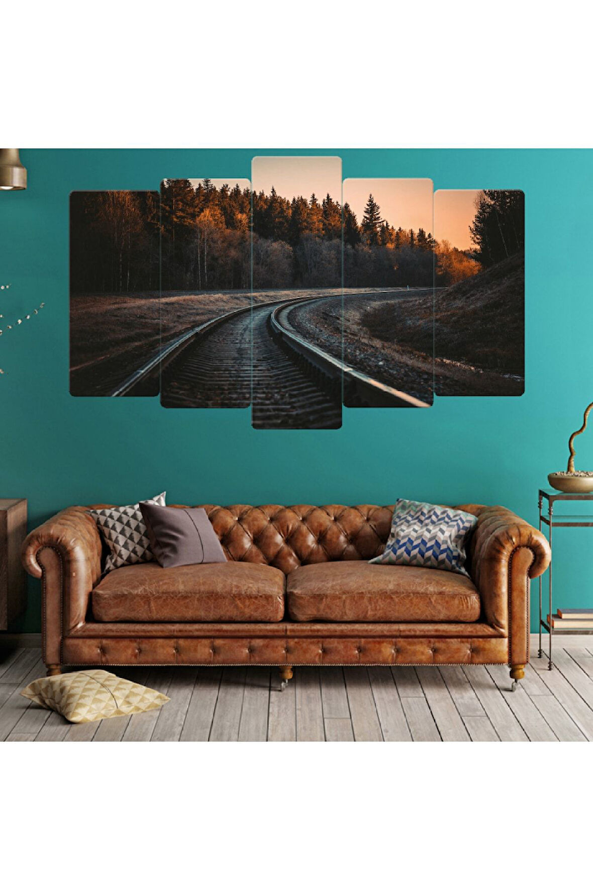 5 Parça Mdf Tren Rayları Tablosu