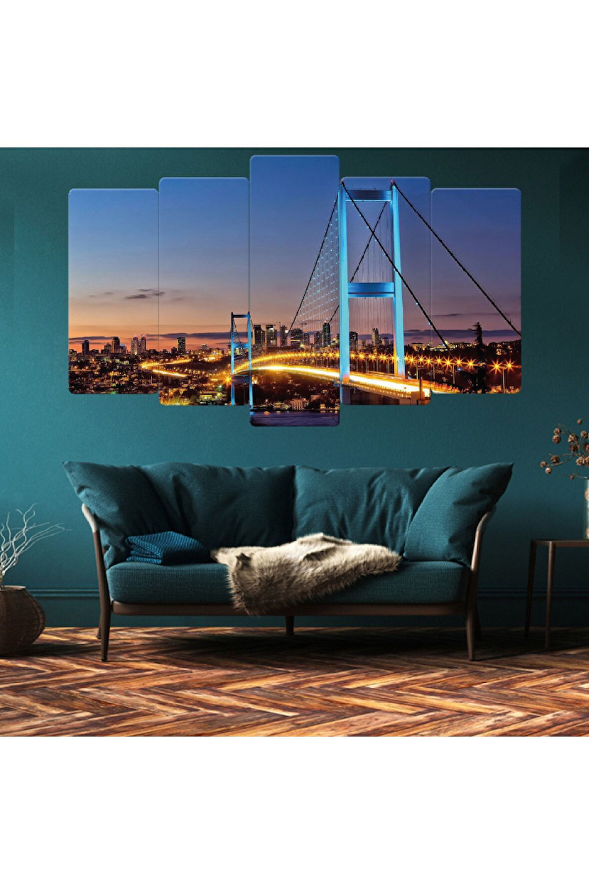5 Parça Mdf Istanbul Boğaz Köprüsü Tablosu