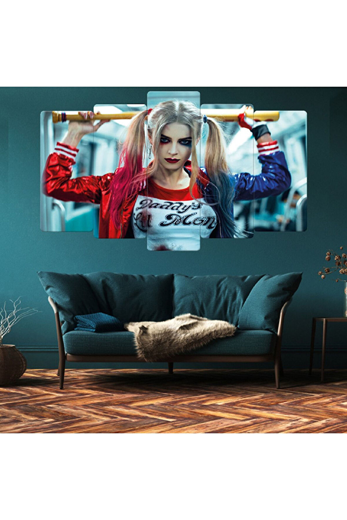 Zevahir 5 Parça Mdf Harley Quin Tablo