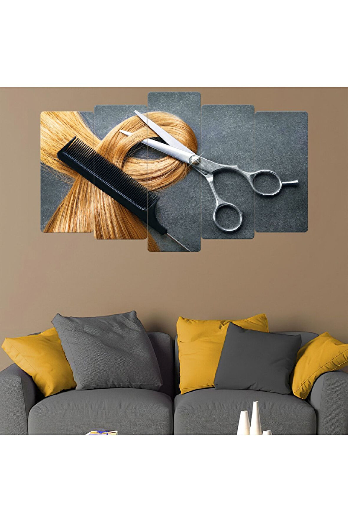 Zevahir 5 Parça Mdf Kadın Kuaförü Tablosu