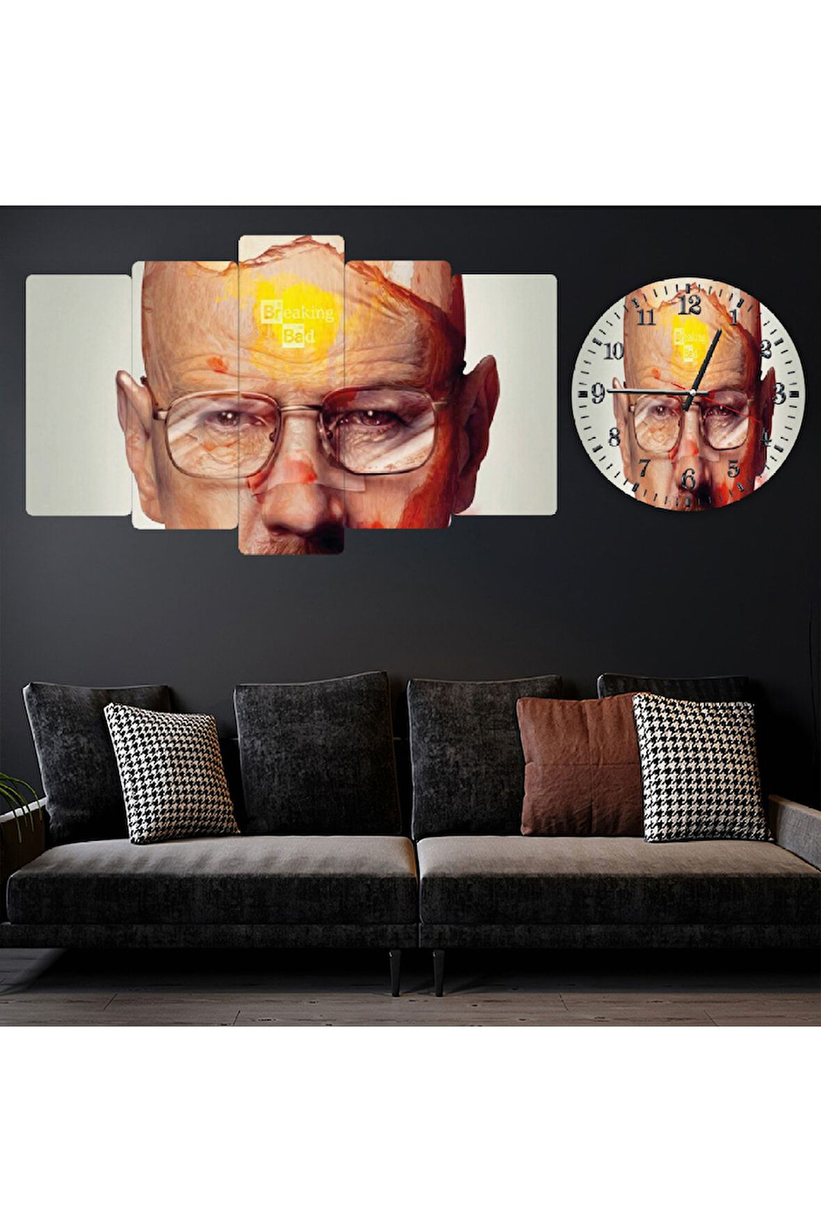 5 Parça Mdf Breaking Bad Tablo Ve Mdf Saat Kombin