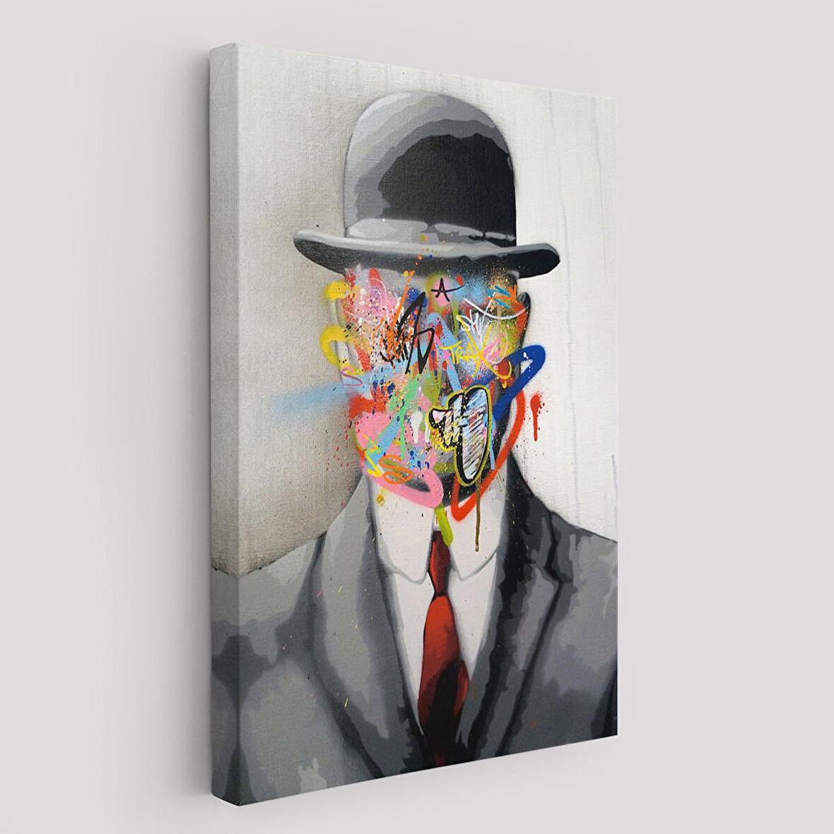 Rene Magritte Ünlü Resim “İnsanın Oğlu” Graffiti Pop Art Tablosu-6316