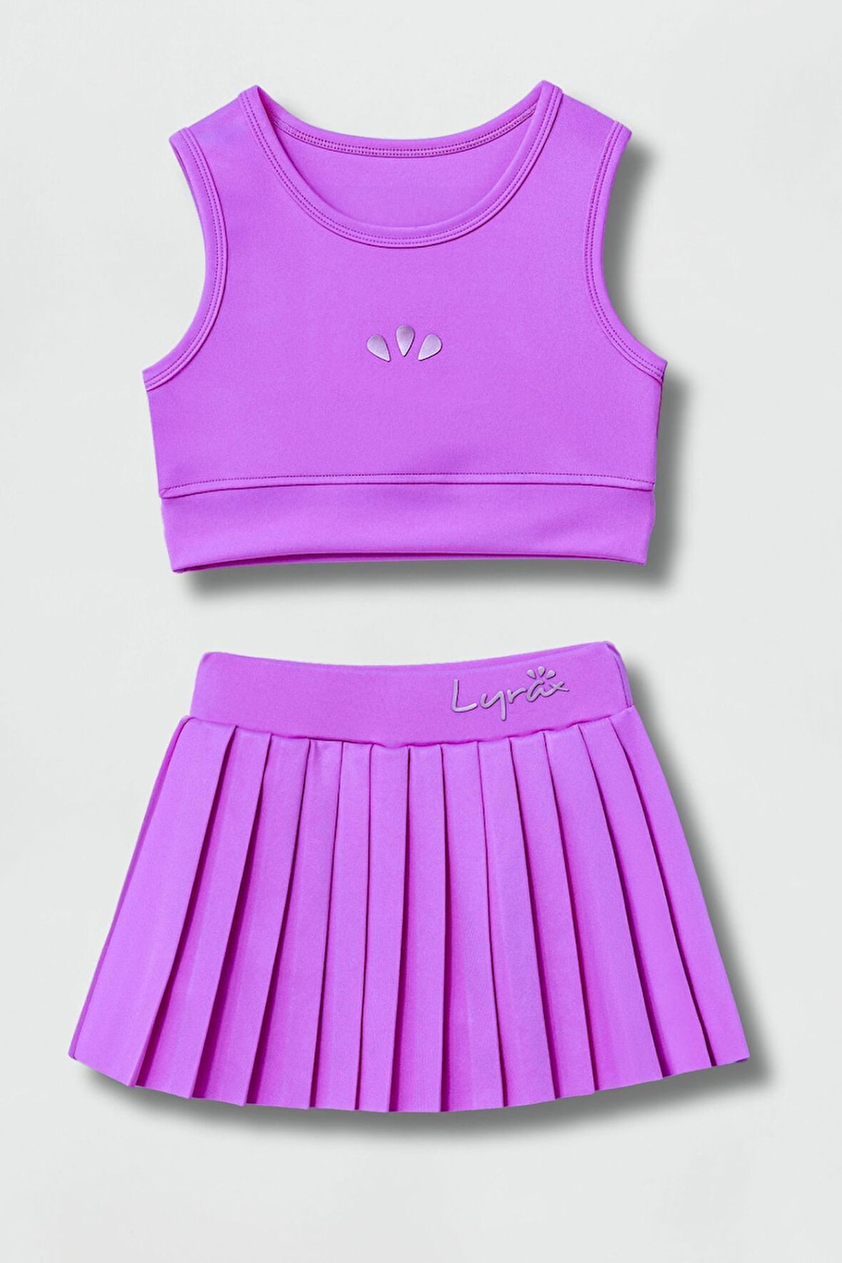 Lyrax Kabartmalı Şort Etekli Crop Kız Çocuk Sporcu Takım