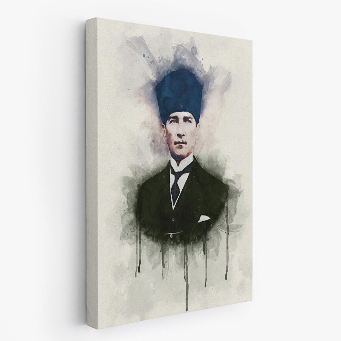 Atatürk Portre Tablosu Mustafa Kemal Atatürk Dikdörtgen Dekoratif Kanvas Tablo-CZ-77