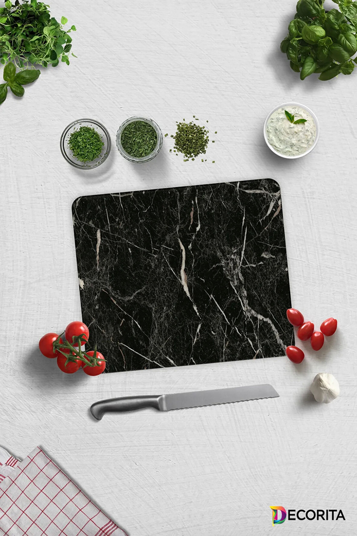 Cam Kesme Tahtası - Cam Kesme Tablası | Granit Desenli | 29cm x 34cm