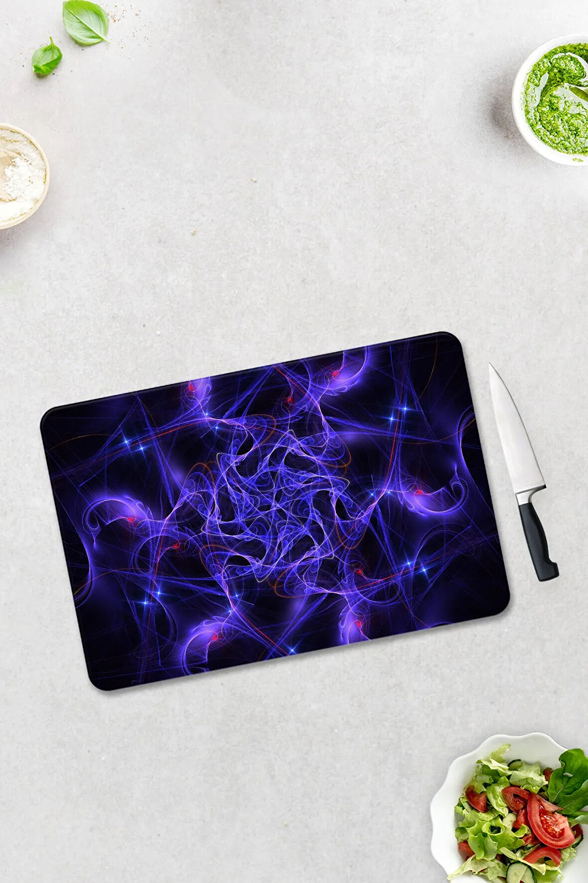 Cam Kesme Tahtası - Cam Kesme Tablası | Cosmos Desen | 30cm x 40cm