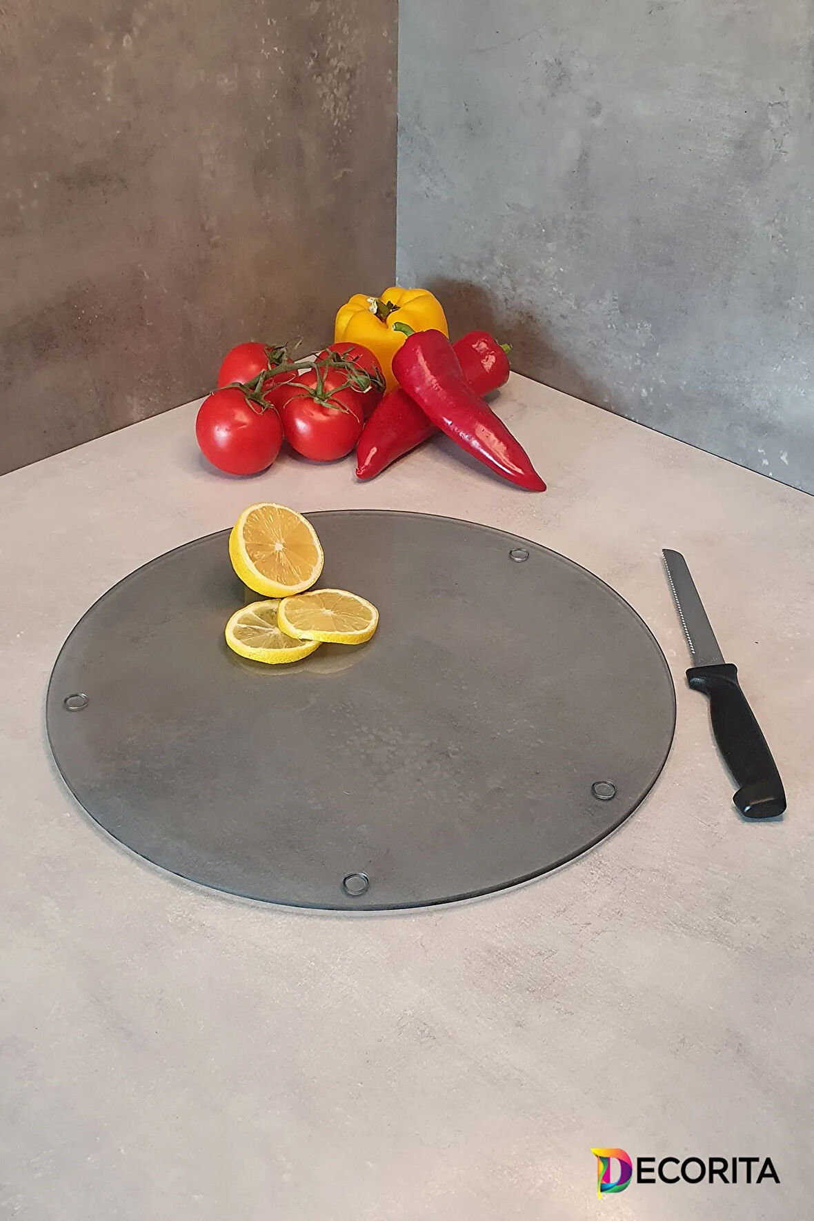 Cam Kesme Tahtası - Cam Kesme Tablası | Füme Cam | Çap32cm