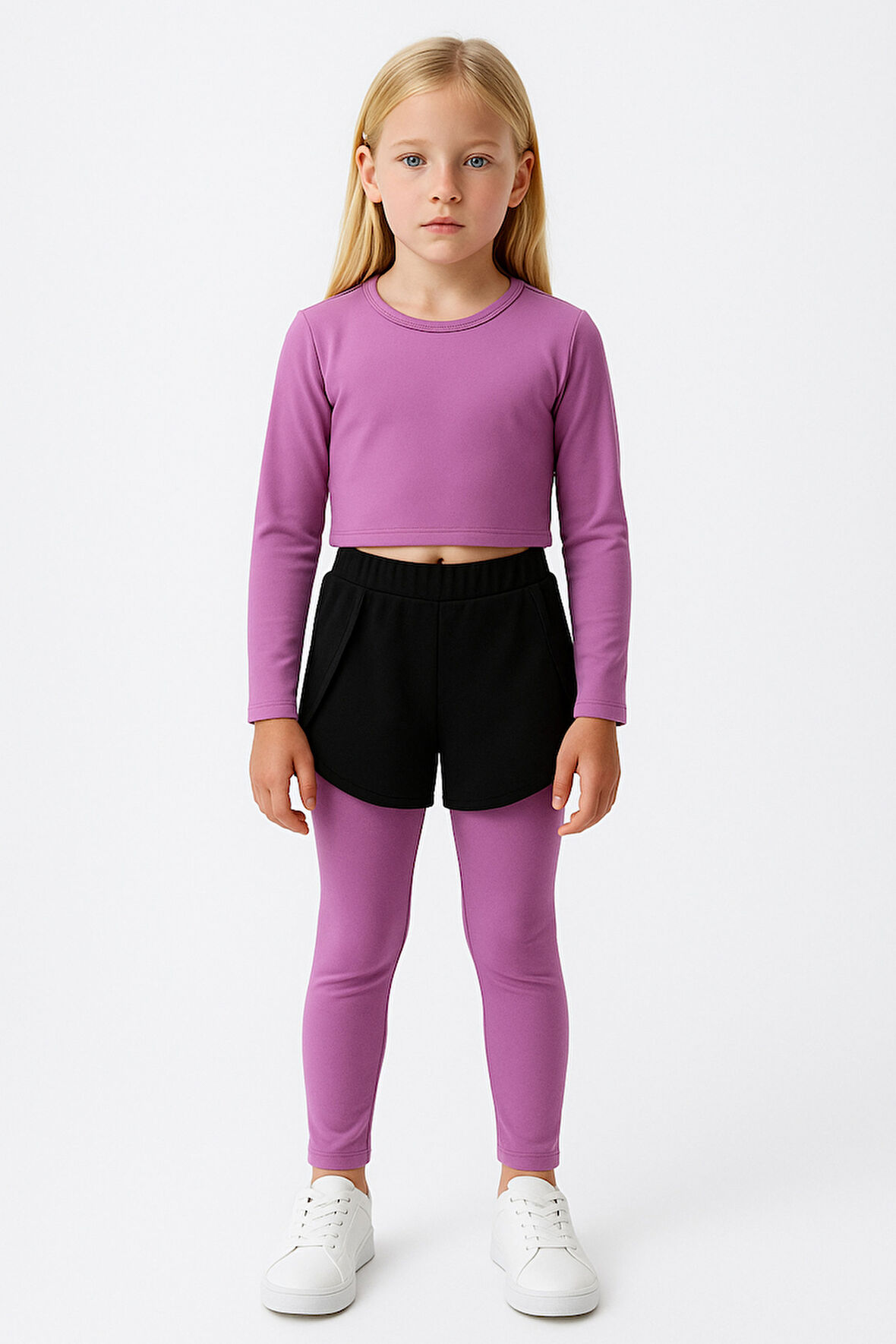 Şort Detaylı Kız Çocuk Spor Takım