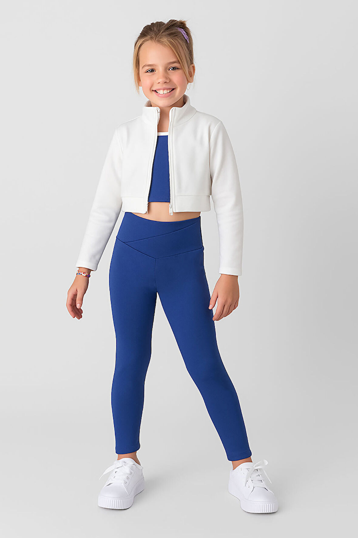 Kız Çocuk 3'lü Spor Crop Takım