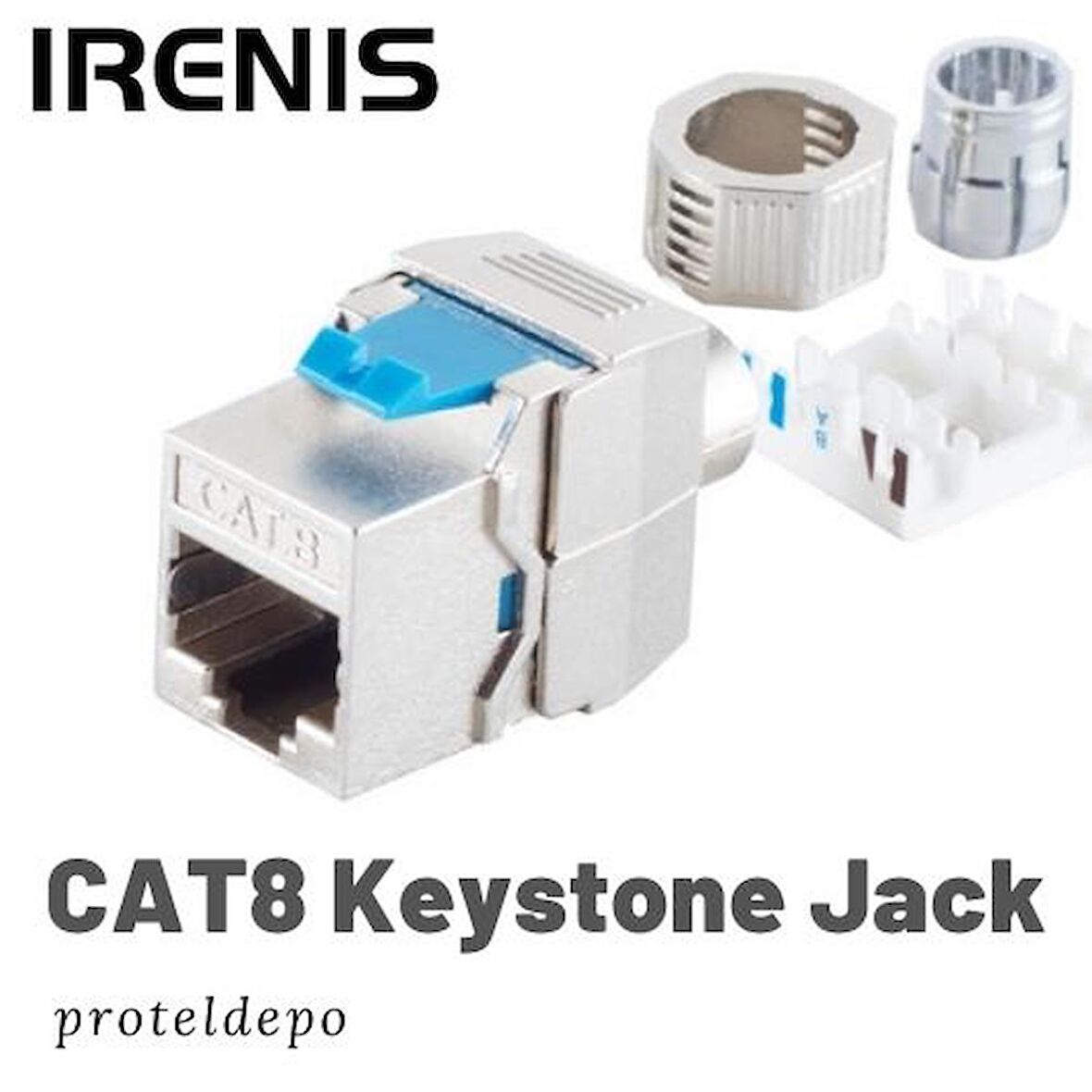 IRENIS CAT8 Keystone Jack, Cat8, Cat7 Kablo uyumlu