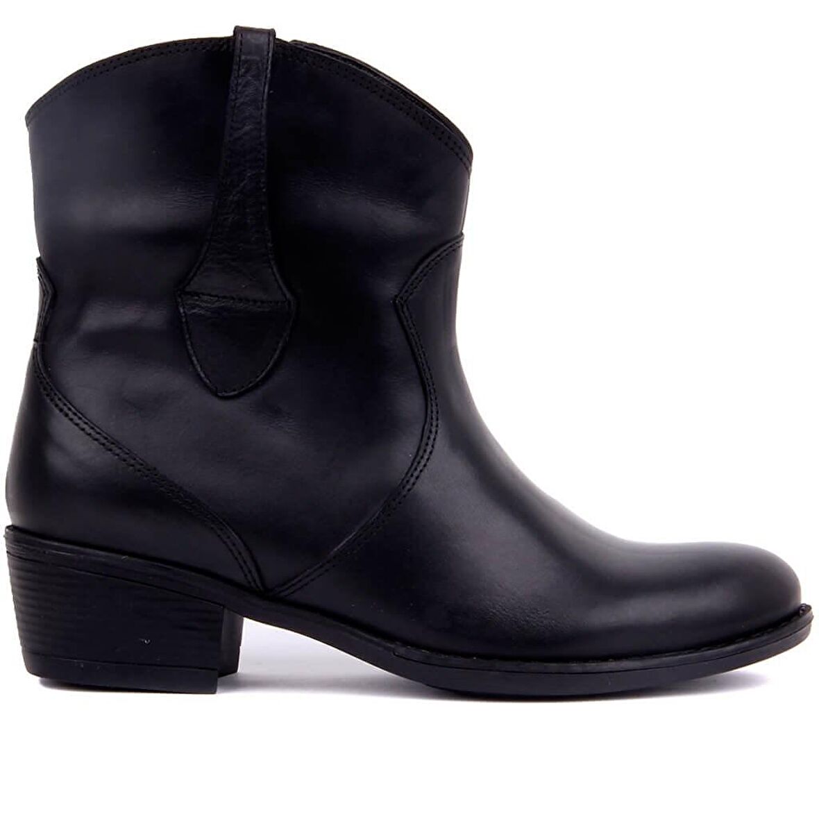 Sail Lakers - Siyah Deri Fermuarlı Kadın Bot