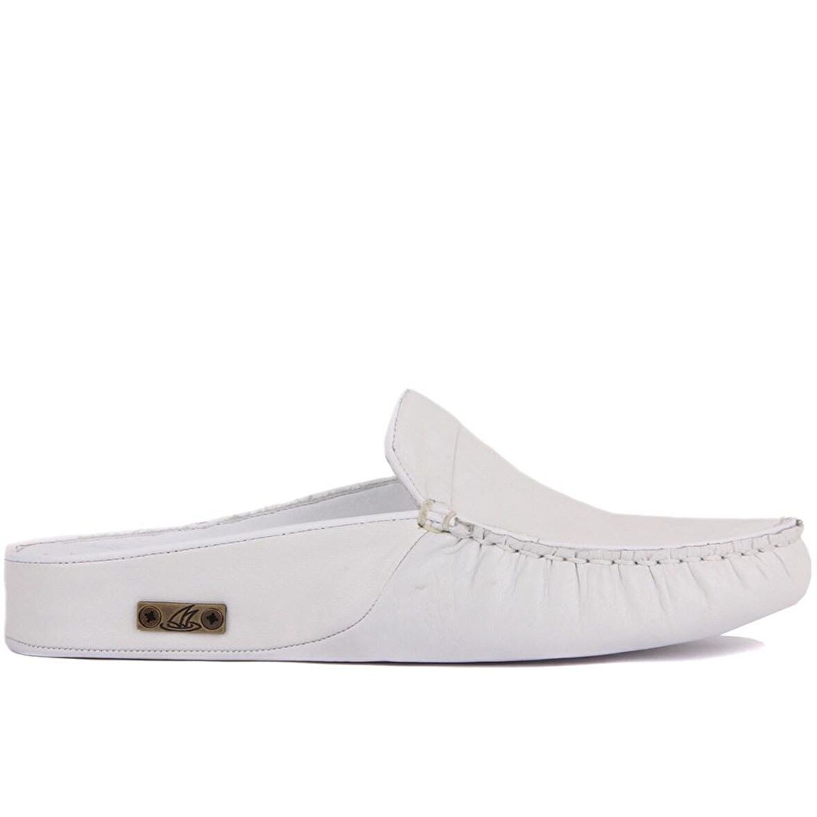 Sail Lakers - Beyaz Deri Erkek Ev Terliği