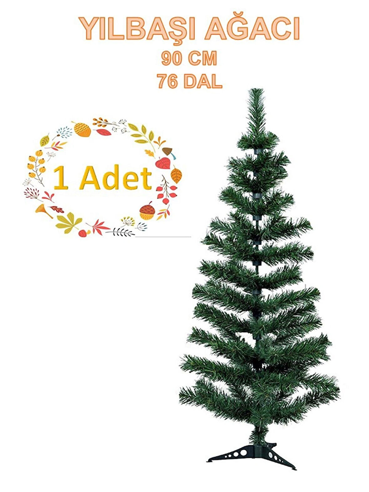 YILBAŞI AĞACI 90 CM 76 DAL YEŞİL RENK YENİYIL AĞACI