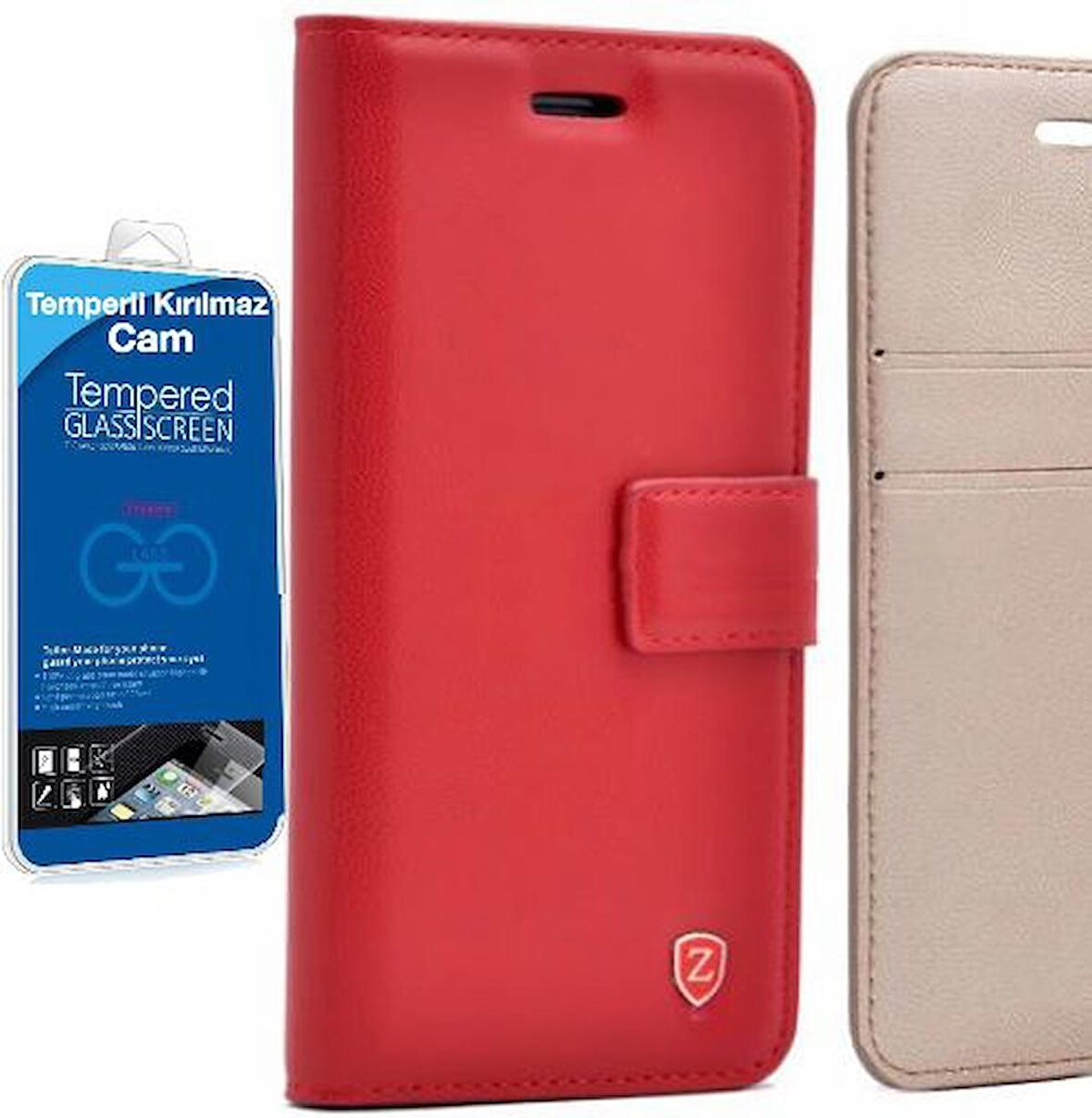 Smcase Samsung Galaxy J7 2016 Lüx cüzdan Kılıf  Cam Ekran Koruyucu