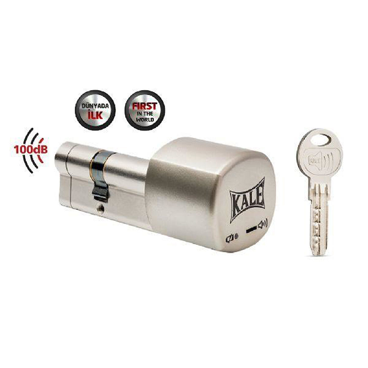 Kale 164 ASYN UZUN TİP 71 mm PİLİ DEĞİŞEBİLEN mandallı tuzaklı ALARMLI barel silindir, kilit göbeği