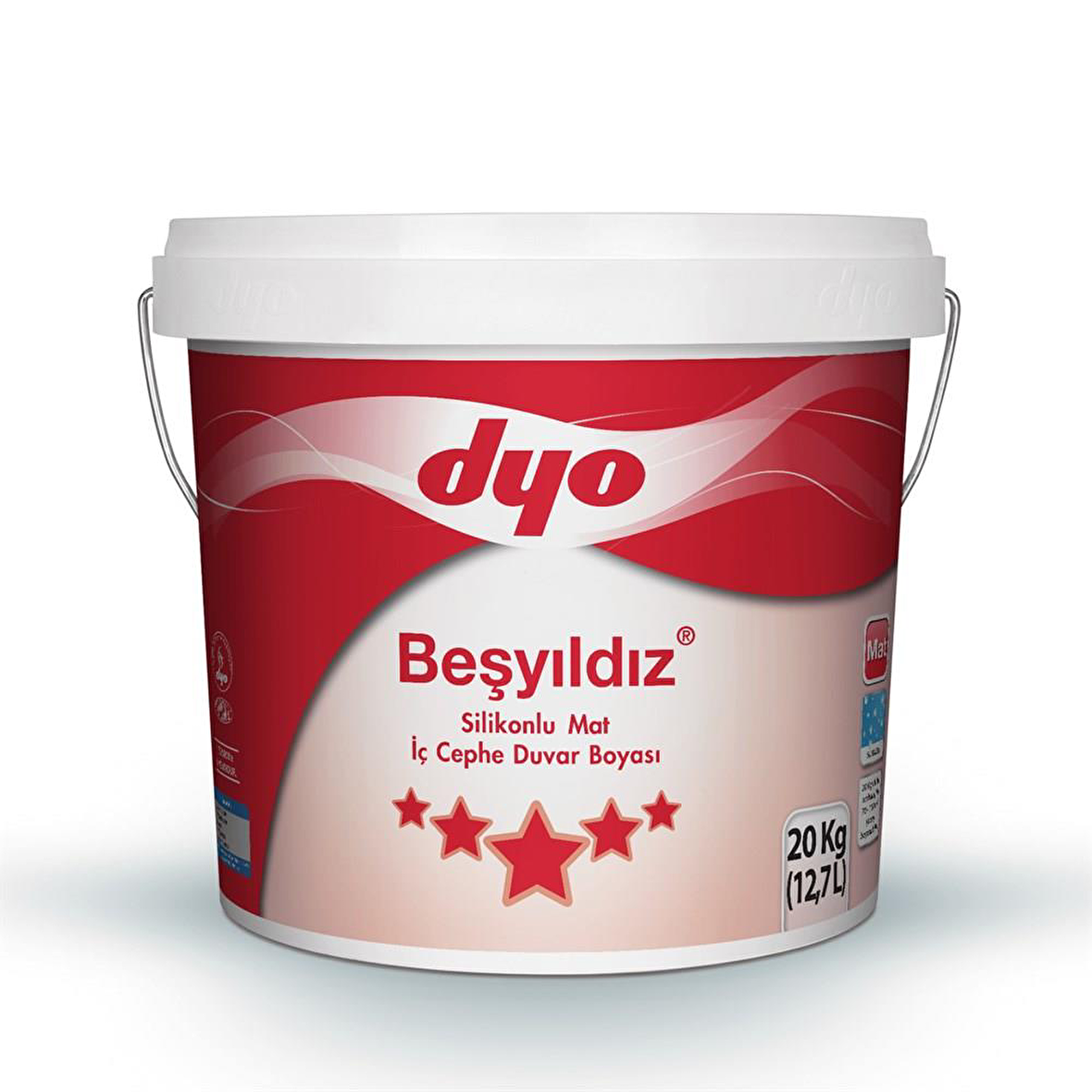 Dyo Beşyıldız Silikonlu Boya 20 kg İç Cephe Boyası Buz Gümüşü