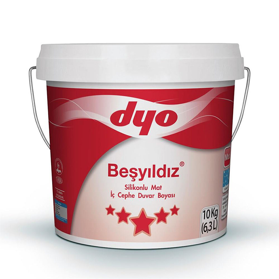 Dyo Beşyıldız Silikonlu Mat İç Cephe Boyası 10 Kg Rozet Gümüşü