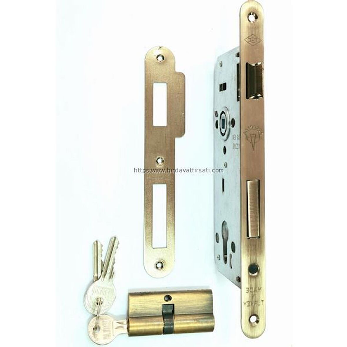 Özcanlar 141 tipi 45 mm ANTİK SARI ESKİTME, ANTİK FÜME, ANTİK BAKIR extra gömme silindirli dış kapı kilidi