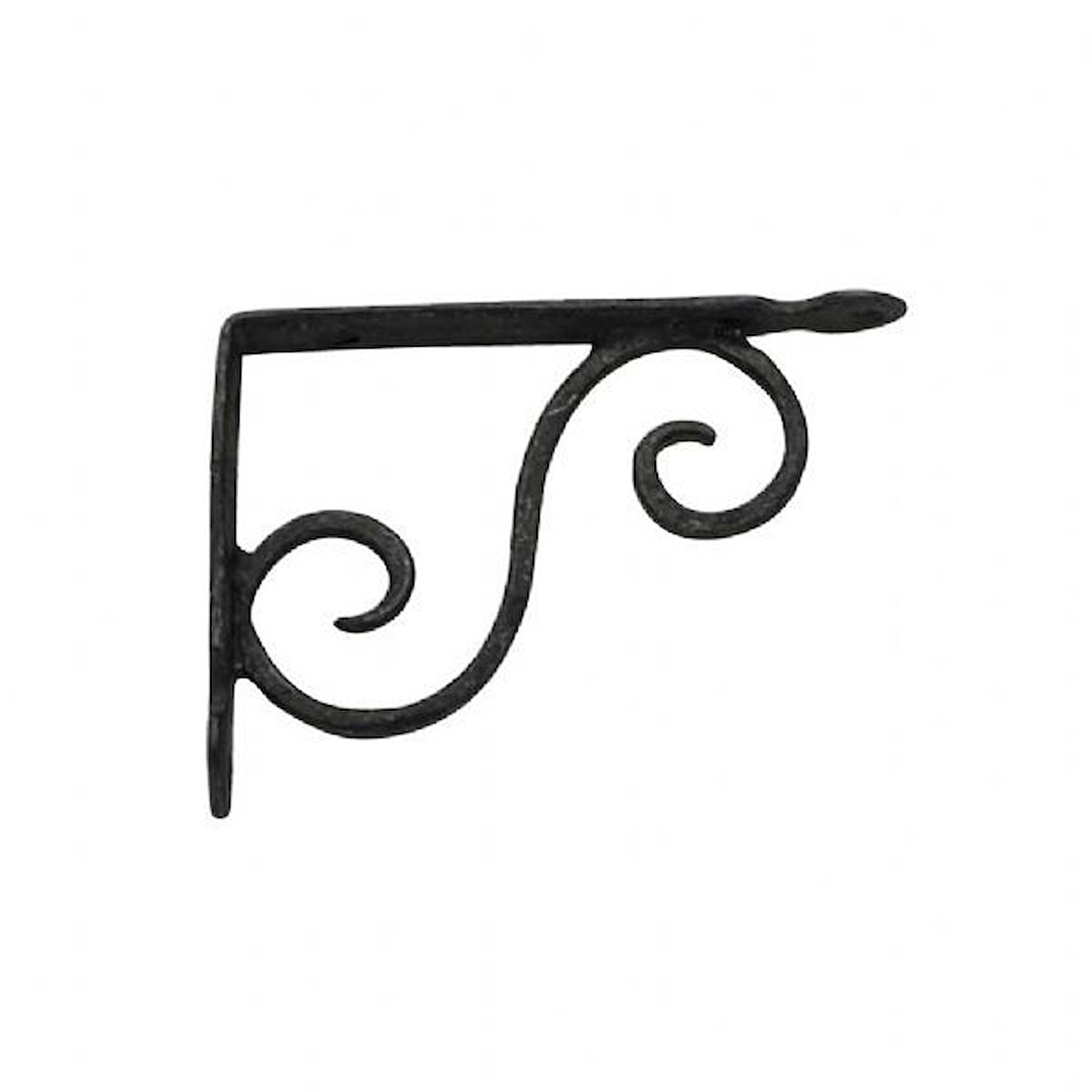 Prinç döküm antik siyah rustik eskitme, ferforje tipi osmanlı tarzı dekoratif raf altı HFT12039