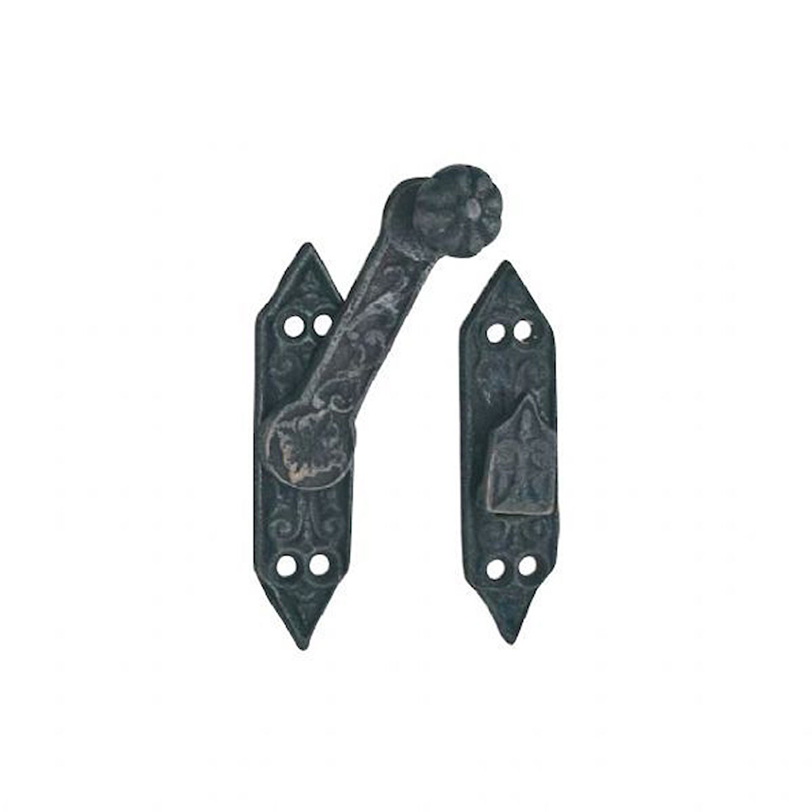 Prinç döküm antik siyah rustik eskitme, ferforje tipi osmanlı tarzı kapı için emniyet mandalı mandal kilit HFT03014