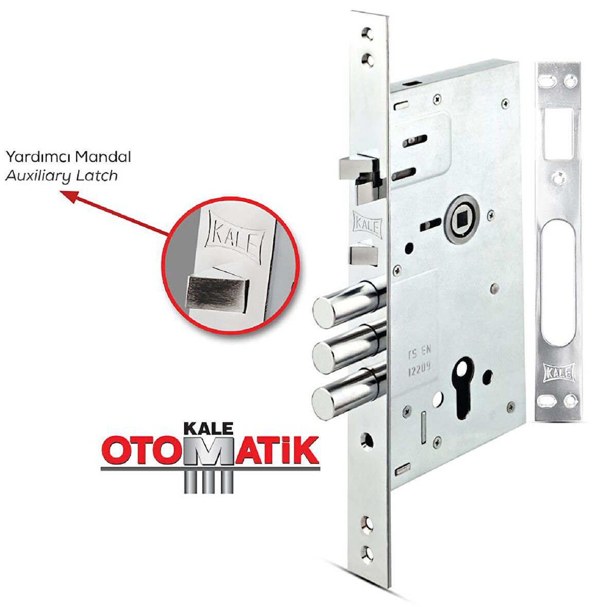 Kale 252/RAV SM Otomatik kilitlemeli monoblok çelik kapı kilidi mandallı sistem barelli