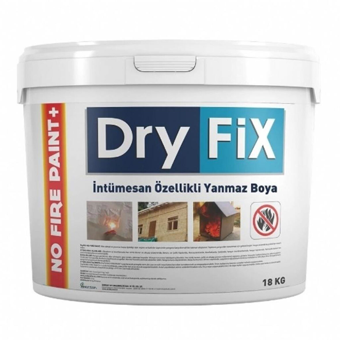 DryFix No Fire Paint Plus 120 Dk Yangına Dayanıklı Boya 18 Kg Ral 7035 Açık Gri