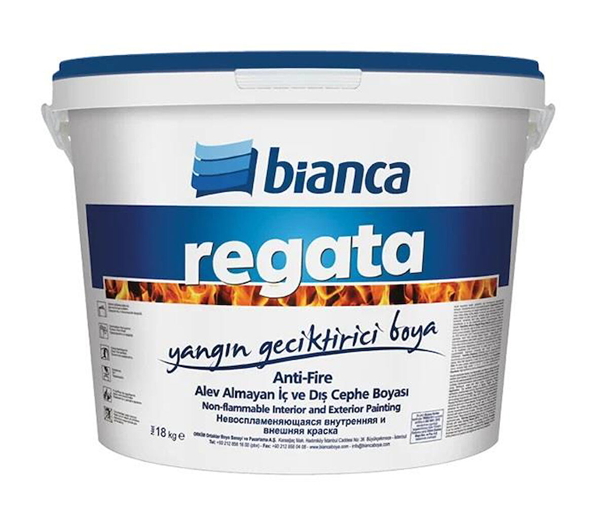 Bianca Regata Anti-Fire Yangın Geciktirici Alev Almayan Boya 18 Kg Beyaz