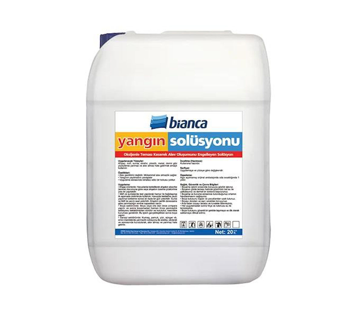 Bianca Anti Fire Solüsyon Yangın Solüsyonu 5 Lt Şeffaf